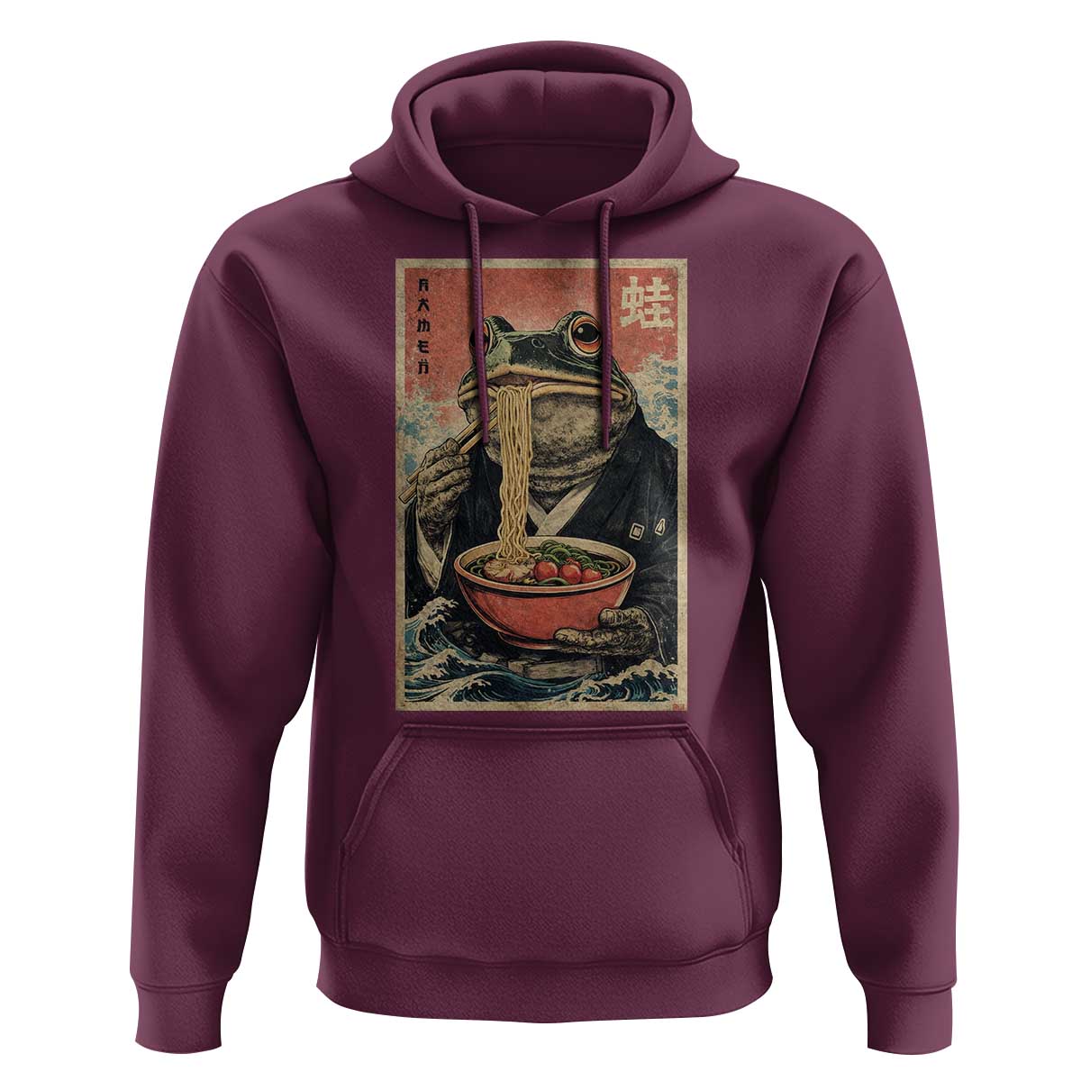 Frog Eat Ramen Hoodie Funny Japanese Noodles Anime Lovers Kawaii Anime - Wonder Print Shop