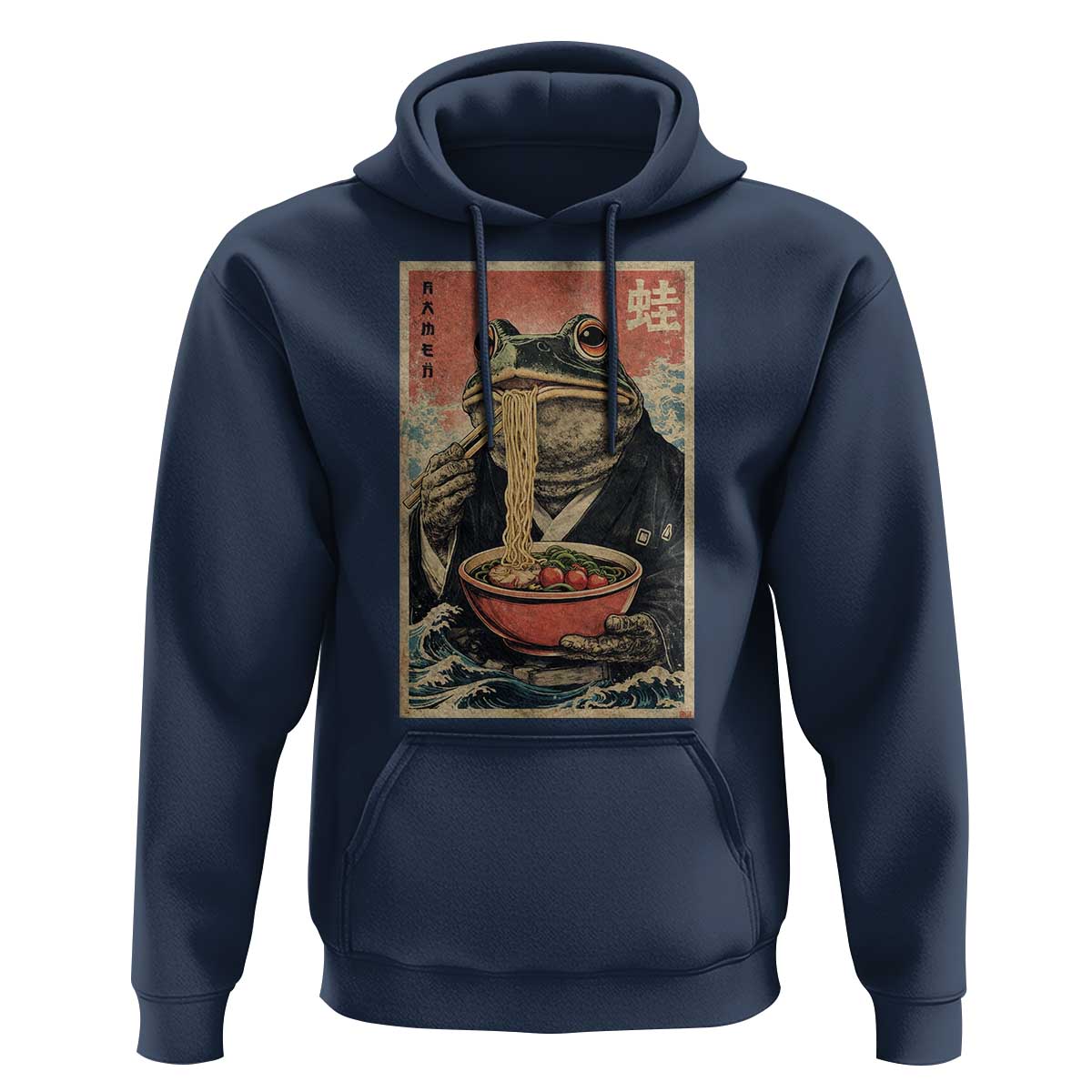 Frog Eat Ramen Hoodie Funny Japanese Noodles Anime Lovers Kawaii Anime - Wonder Print Shop