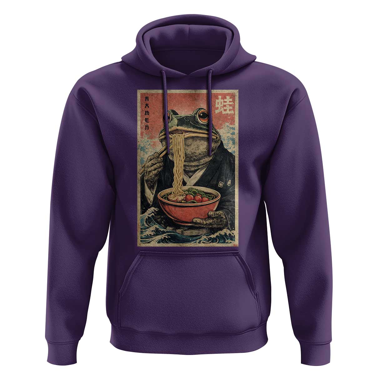 Frog Eat Ramen Hoodie Funny Japanese Noodles Anime Lovers Kawaii Anime - Wonder Print Shop