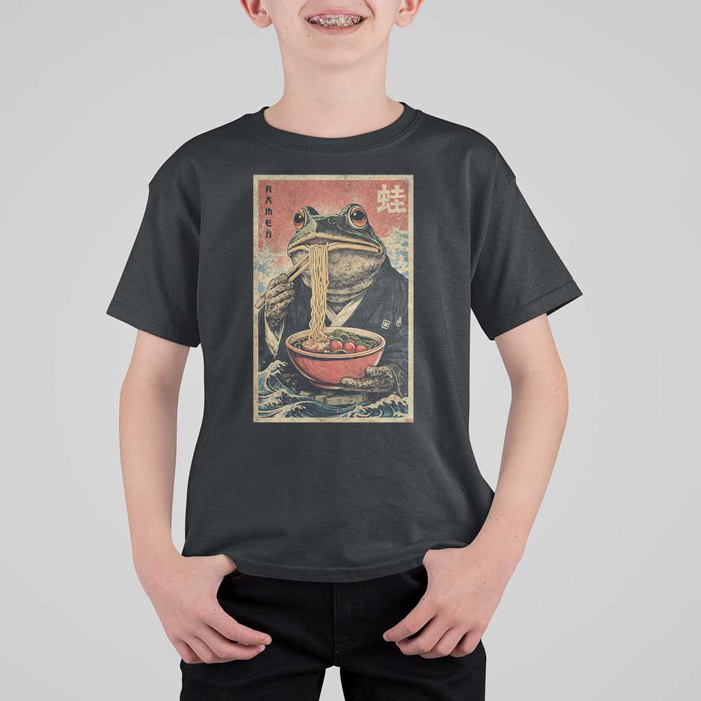 Frog Eat Ramen T Shirt For Kid Funny Japanese Noodles Anime Lovers Kawaii Anime - Wonder Print Shop