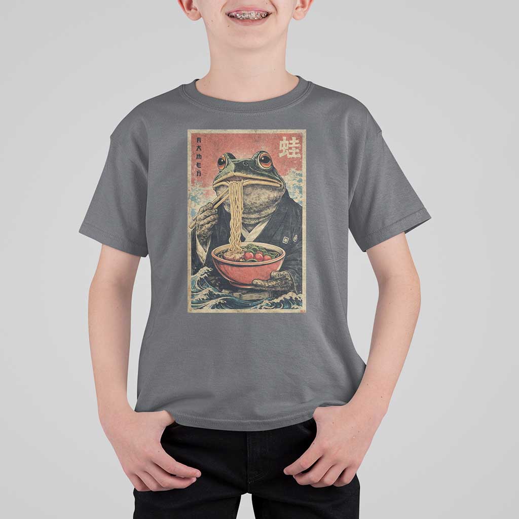 Frog Eat Ramen T Shirt For Kid Funny Japanese Noodles Anime Lovers Kawaii Anime - Wonder Print Shop