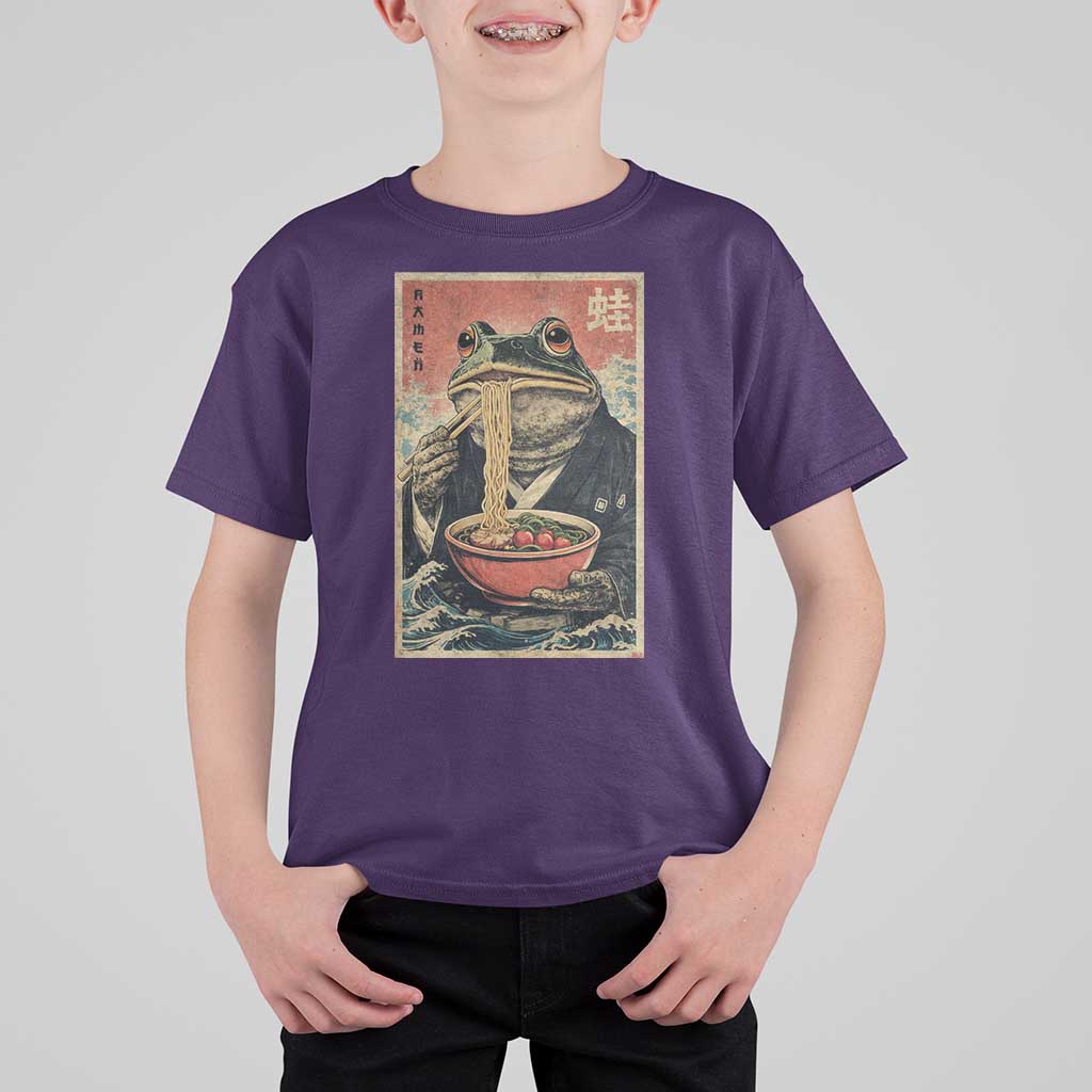 Frog Eat Ramen T Shirt For Kid Funny Japanese Noodles Anime Lovers Kawaii Anime - Wonder Print Shop