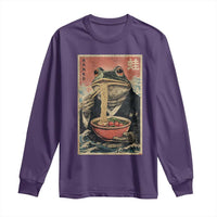 Frog Eat Ramen Long Sleeve Shirt Funny Japanese Noodles Anime Lovers Kawaii Anime - Wonder Print Shop