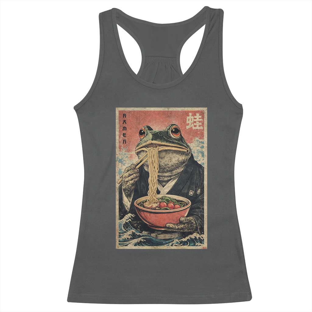 Frog Eat Ramen Racerback Tank Top Funny Japanese Noodles Anime Lovers Kawaii Anime - Wonder Print Shop