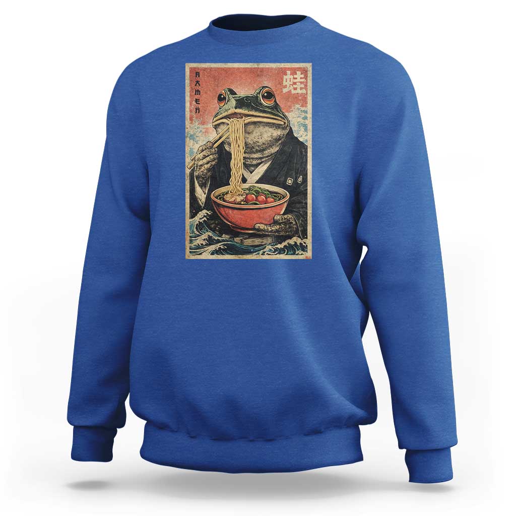 Frog Eat Ramen Sweatshirt Funny Japanese Noodles Anime Lovers Kawaii Anime - Wonder Print Shop