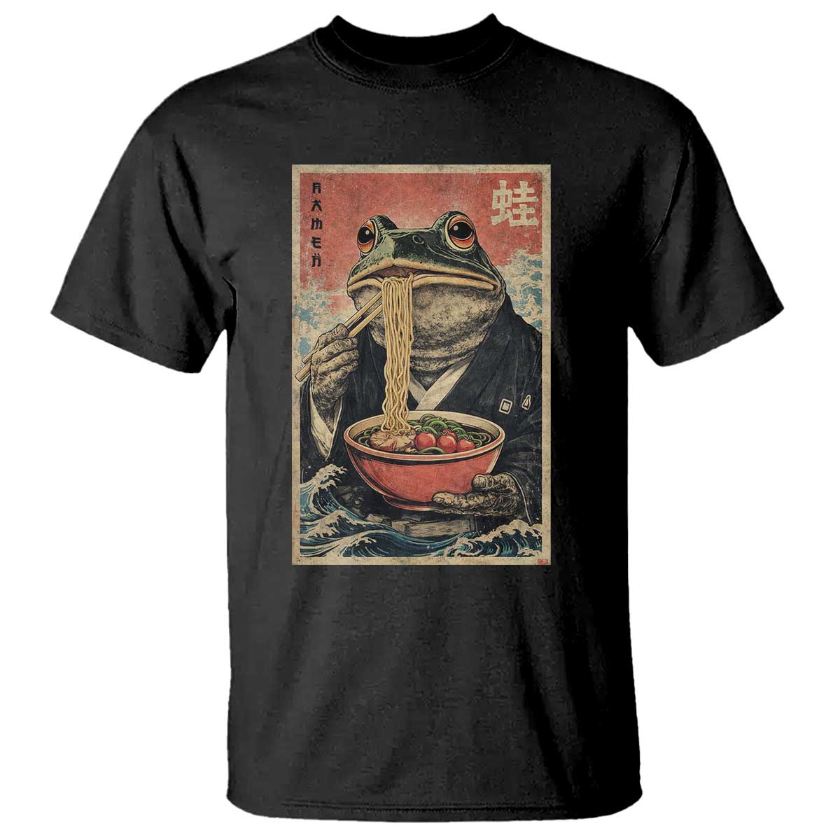Frog Eat Ramen T Shirt Funny Japanese Noodles Anime Lovers Kawaii Anime - Wonder Print Shop