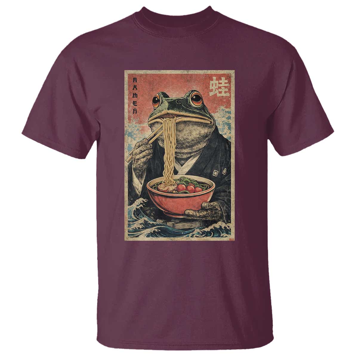 Frog Eat Ramen T Shirt Funny Japanese Noodles Anime Lovers Kawaii Anime - Wonder Print Shop