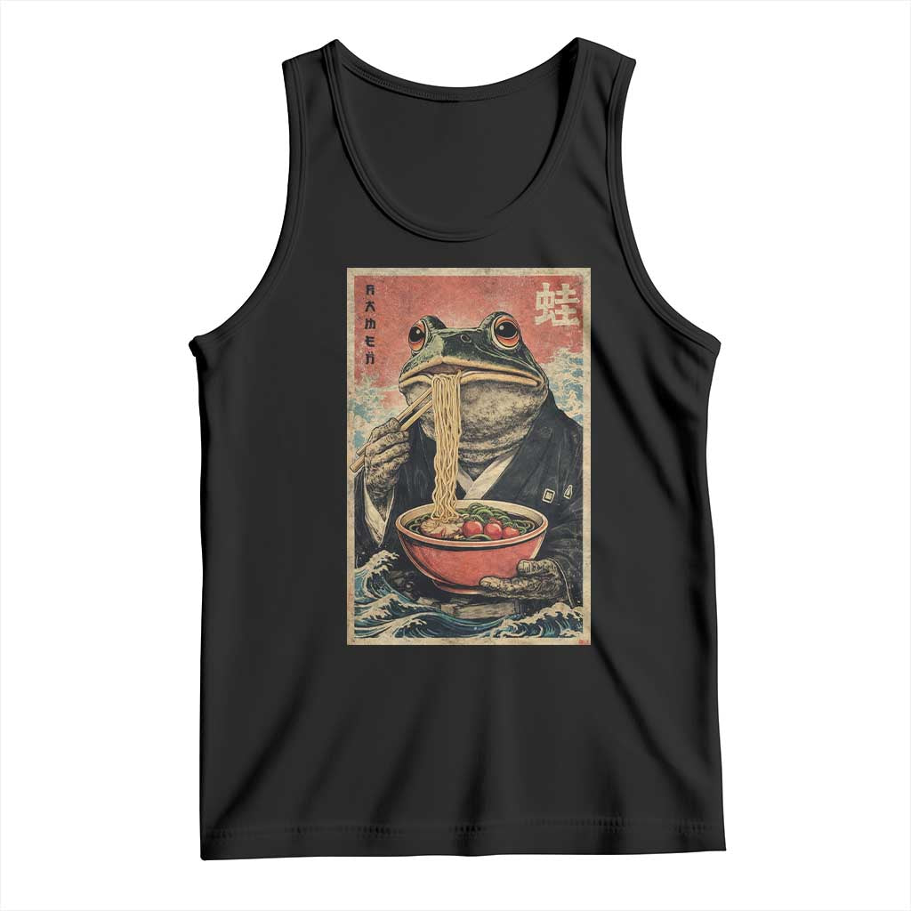 Frog Eat Ramen Tank Top Funny Japanese Noodles Anime Lovers Kawaii Anime - Wonder Print Shop