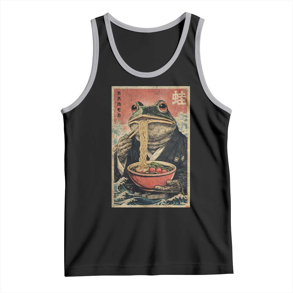 Frog Eat Ramen Tank Top Funny Japanese Noodles Anime Lovers Kawaii Anime - Wonder Print Shop