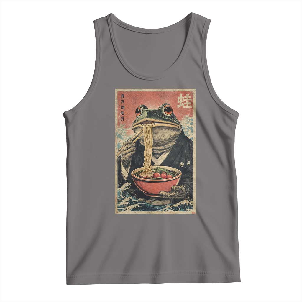 Frog Eat Ramen Tank Top Funny Japanese Noodles Anime Lovers Kawaii Anime - Wonder Print Shop
