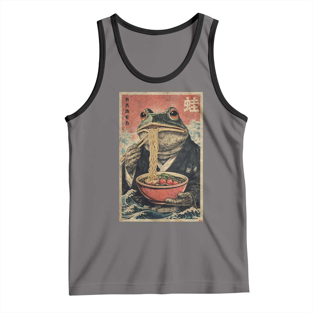 Frog Eat Ramen Tank Top Funny Japanese Noodles Anime Lovers Kawaii Anime - Wonder Print Shop