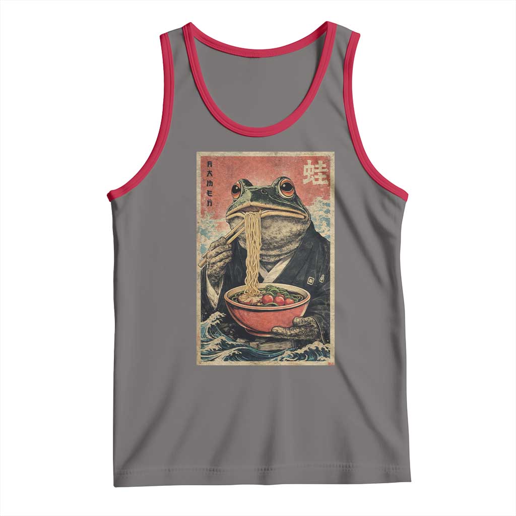 Frog Eat Ramen Tank Top Funny Japanese Noodles Anime Lovers Kawaii Anime - Wonder Print Shop