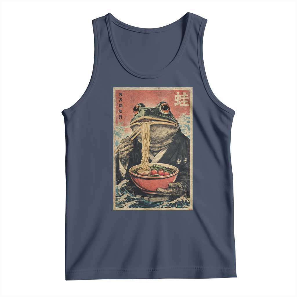 Frog Eat Ramen Tank Top Funny Japanese Noodles Anime Lovers Kawaii Anime - Wonder Print Shop