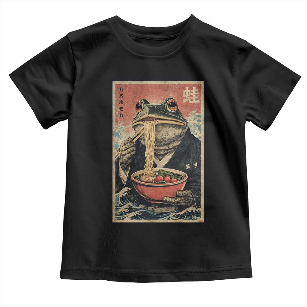 Frog Eat Ramen Toddler T Shirt Funny Japanese Noodles Anime Lovers Kawaii Anime - Wonder Print Shop