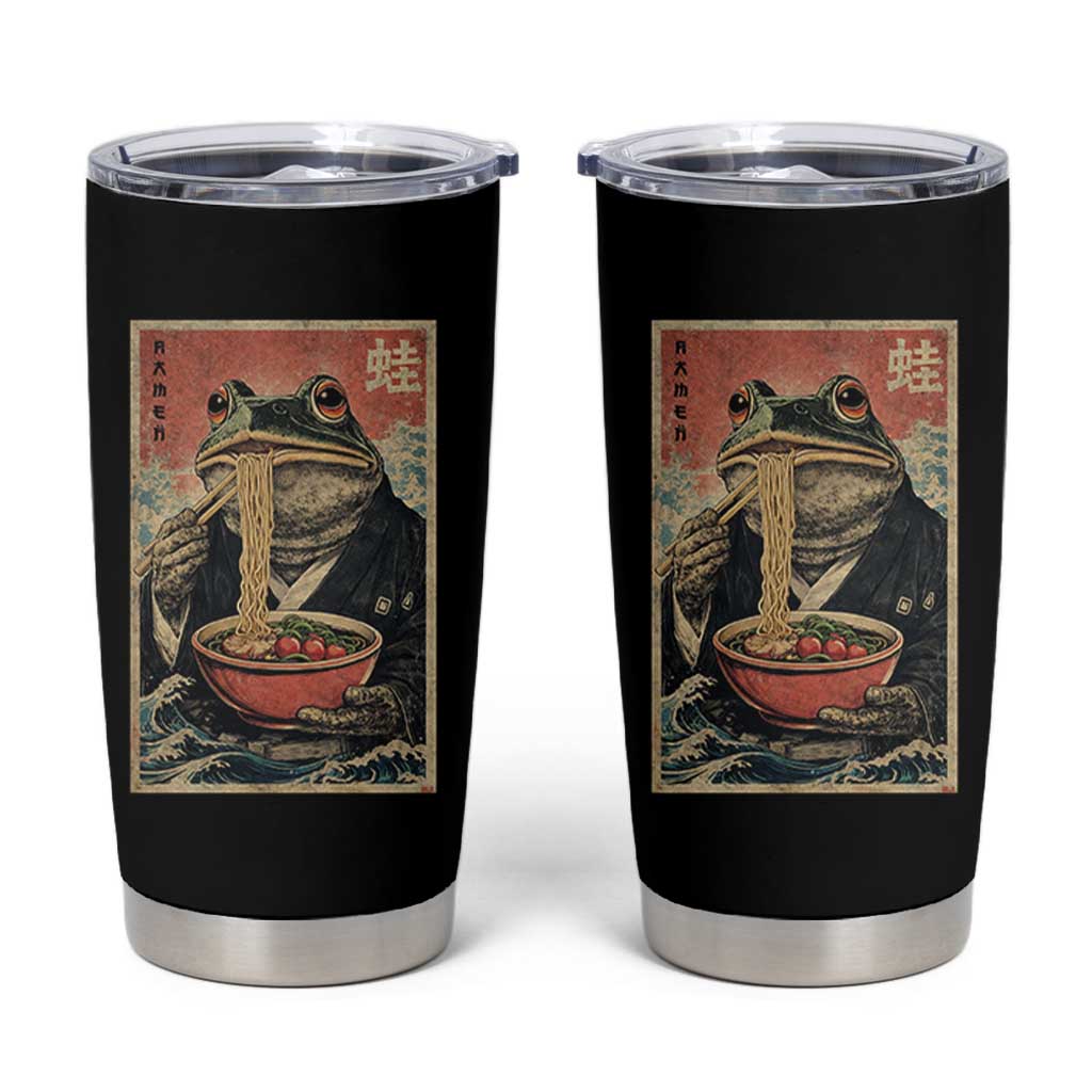 Frog Eat Ramen Tumbler Cup Funny Japanese Noodles Anime Lovers Kawaii Anime - Wonder Print Shop