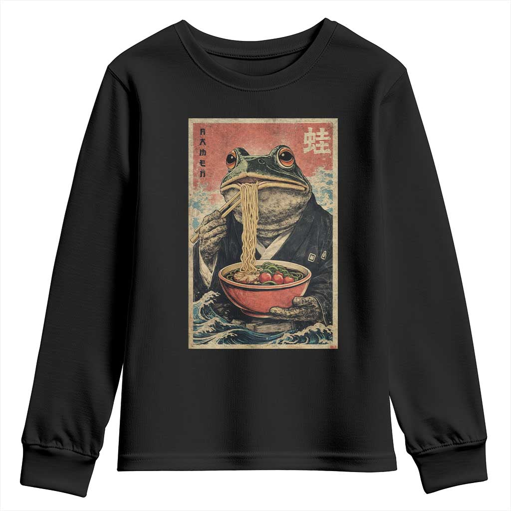 Frog Eat Ramen Youth Sweatshirt Funny Japanese Noodles Anime Lovers Kawaii Anime - Wonder Print Shop
