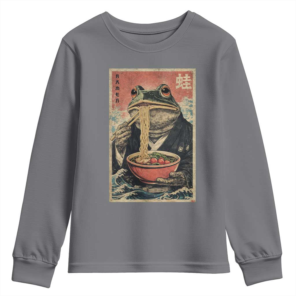 Frog Eat Ramen Youth Sweatshirt Funny Japanese Noodles Anime Lovers Kawaii Anime - Wonder Print Shop