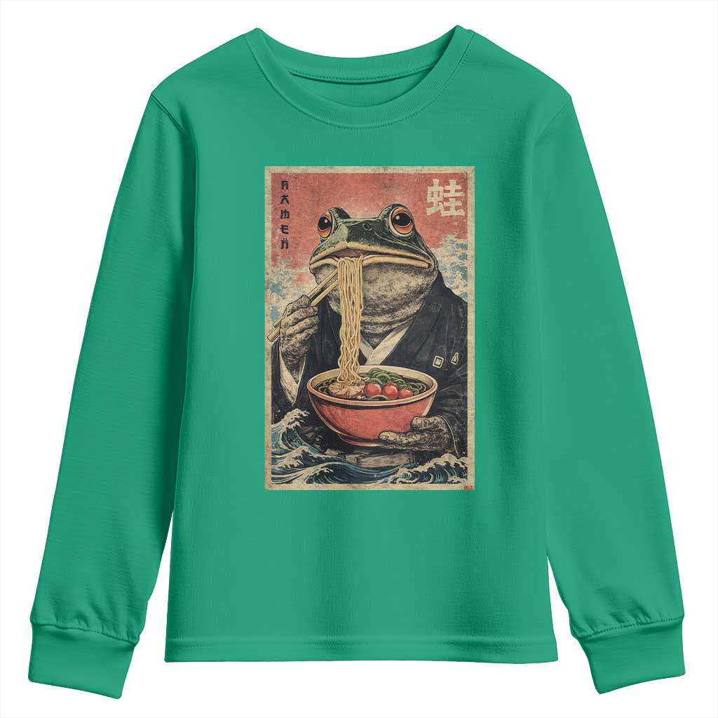 Frog Eat Ramen Youth Sweatshirt Funny Japanese Noodles Anime Lovers Kawaii Anime - Wonder Print Shop