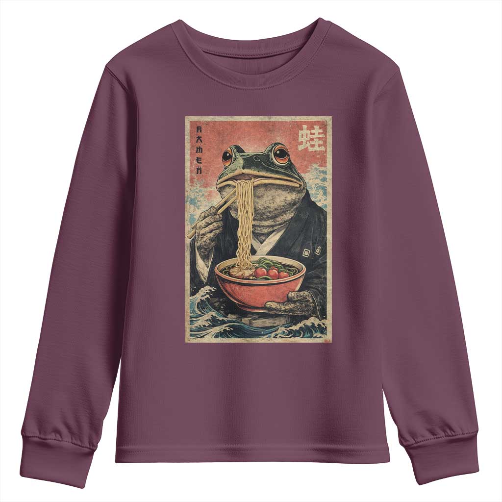 Frog Eat Ramen Youth Sweatshirt Funny Japanese Noodles Anime Lovers Kawaii Anime - Wonder Print Shop