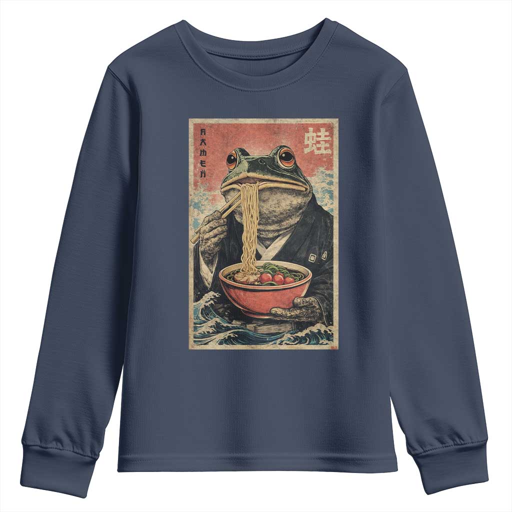Frog Eat Ramen Youth Sweatshirt Funny Japanese Noodles Anime Lovers Kawaii Anime - Wonder Print Shop