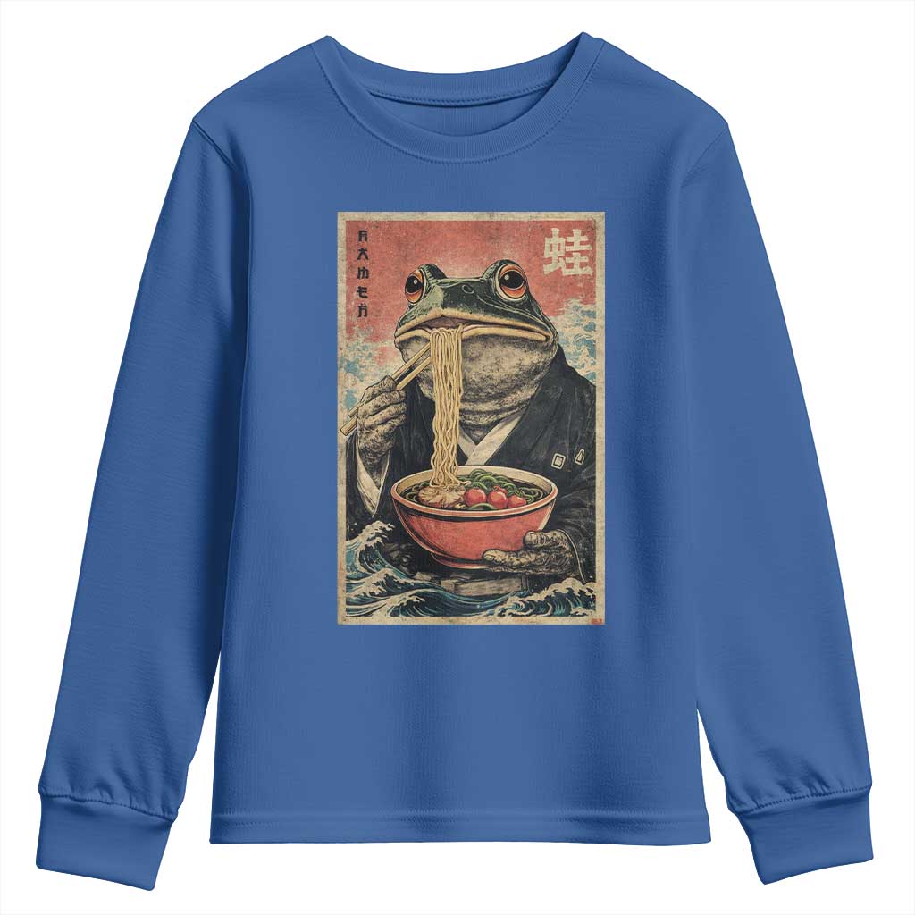 Frog Eat Ramen Youth Sweatshirt Funny Japanese Noodles Anime Lovers Kawaii Anime - Wonder Print Shop