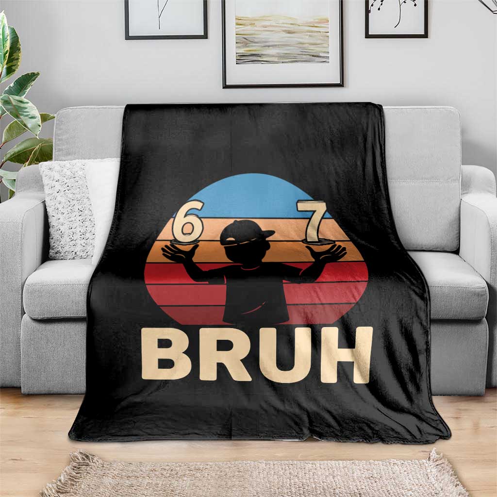 Bruh 67 Meme Throw Blanket Funny Six Seven Meme 6 7 Numbers Kid Gen Alpha - Wonder Print Shop