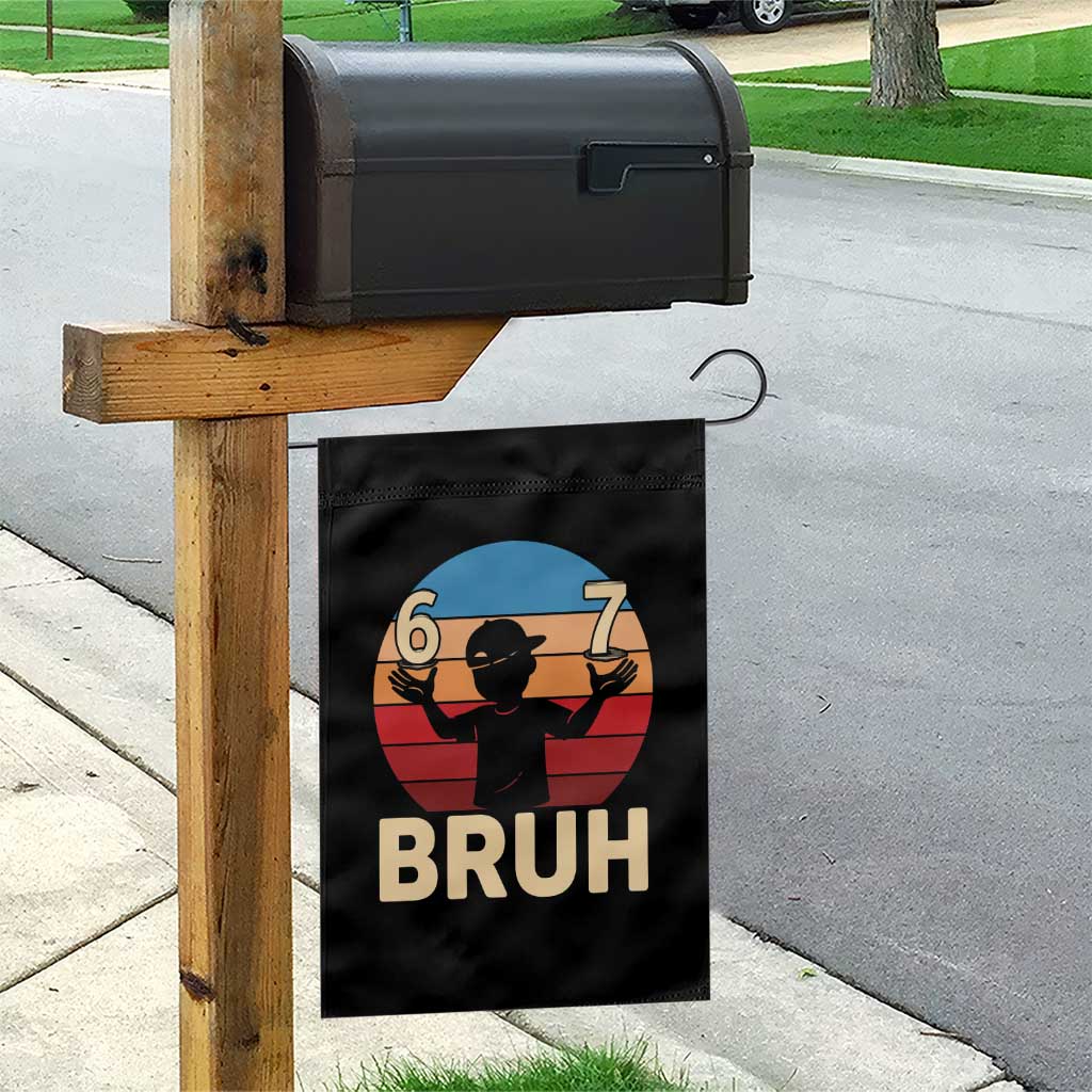 Bruh 67 Meme Garden Flag Funny Six Seven Meme 6 7 Numbers Kid Gen Alpha - Wonder Print Shop