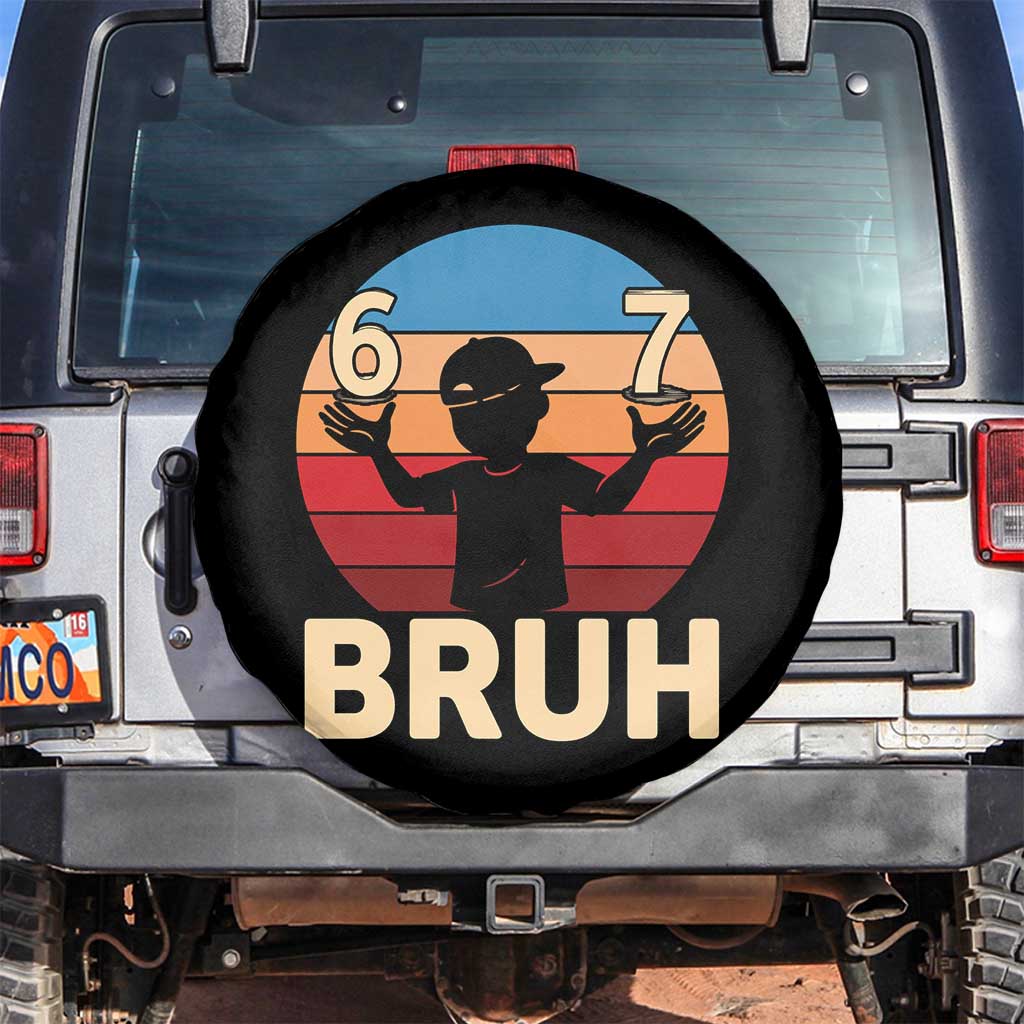 Bruh 67 Meme Spare Tire Cover Funny Six Seven Meme 6 7 Numbers Kid Gen Alpha - Wonder Print Shop