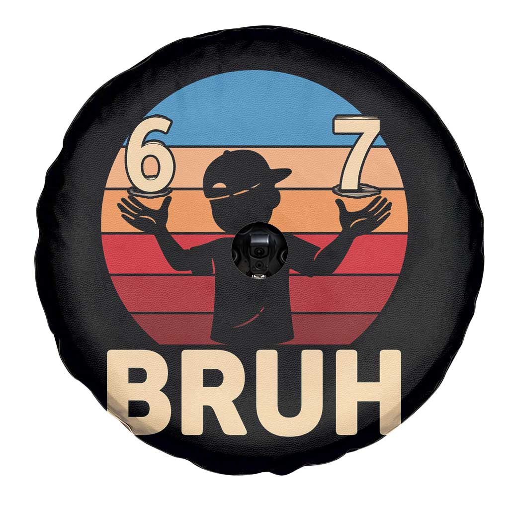 Bruh 67 Meme Spare Tire Cover Funny Six Seven Meme 6 7 Numbers Kid Gen Alpha - Wonder Print Shop