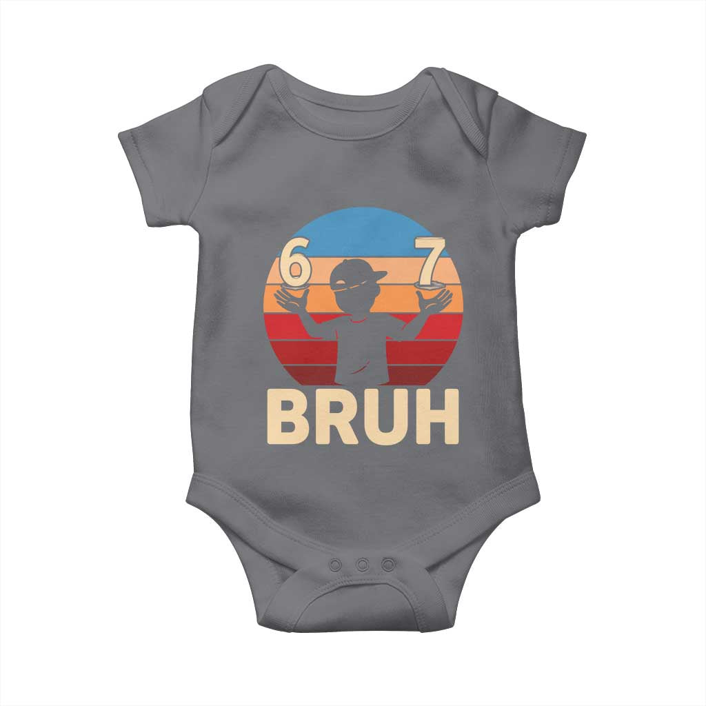 Bruh 67 Meme Baby Onesie Funny Six Seven Meme 6 7 Numbers Kid Gen Alpha - Wonder Print Shop
