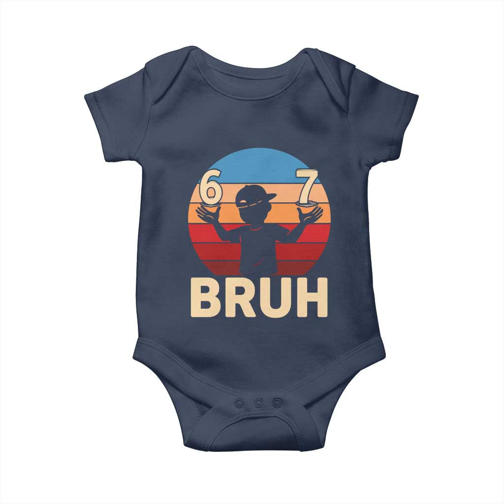 Bruh 67 Meme Baby Onesie Funny Six Seven Meme 6 7 Numbers Kid Gen Alpha - Wonder Print Shop