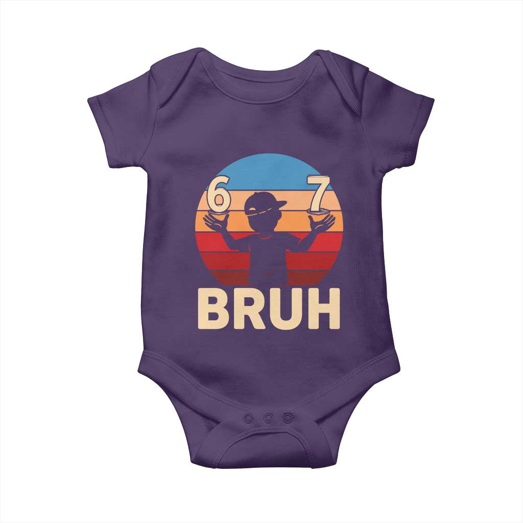 Bruh 67 Meme Baby Onesie Funny Six Seven Meme 6 7 Numbers Kid Gen Alpha - Wonder Print Shop