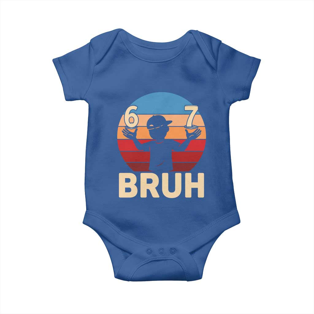 Bruh 67 Meme Baby Onesie Funny Six Seven Meme 6 7 Numbers Kid Gen Alpha - Wonder Print Shop