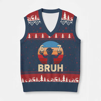 Bruh 67 Meme V-Neck Knit Sweater Vest Funny Six Seven Meme 6 7 Numbers Kid Gen Alpha - Wonder Print Shop