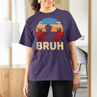 Bruh 67 Meme T Shirt For Women Funny Six Seven Meme 6 7 Numbers Kid Gen Alpha - Wonder Print Shop