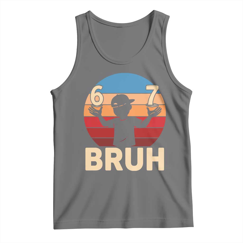 Bruh 67 Meme Tank Top Funny Six Seven Meme 6 7 Numbers Kid Gen Alpha - Wonder Print Shop