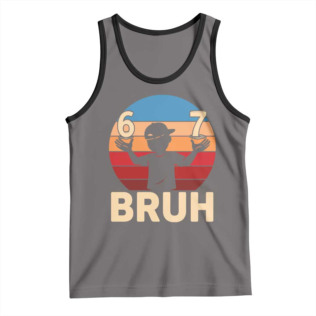 Bruh 67 Meme Tank Top Funny Six Seven Meme 6 7 Numbers Kid Gen Alpha - Wonder Print Shop