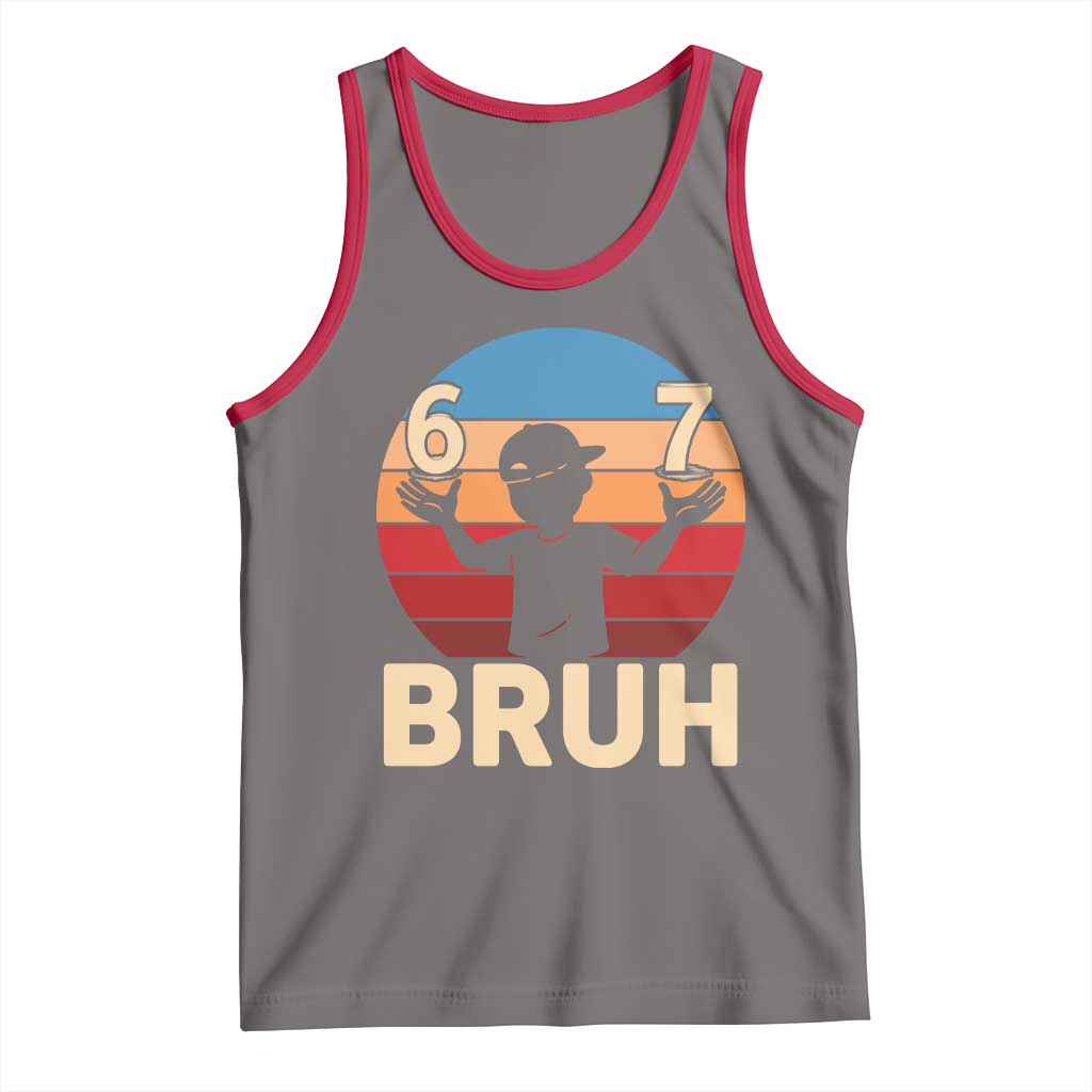 Bruh 67 Meme Tank Top Funny Six Seven Meme 6 7 Numbers Kid Gen Alpha - Wonder Print Shop