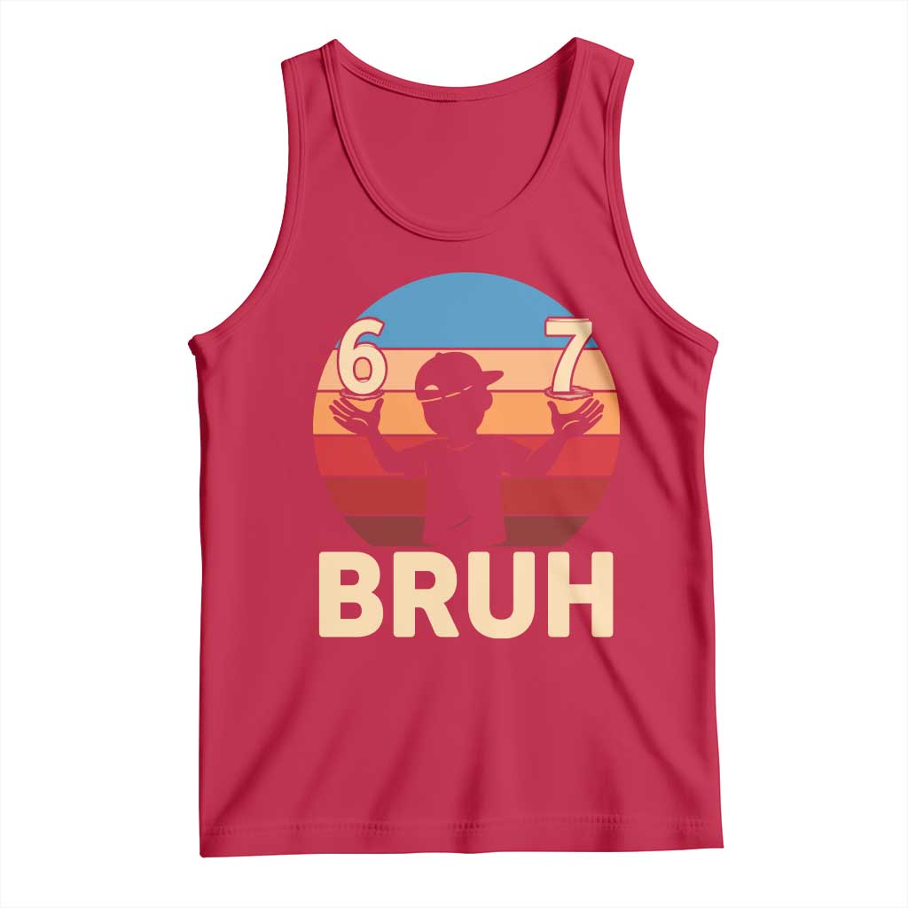 Bruh 67 Meme Tank Top Funny Six Seven Meme 6 7 Numbers Kid Gen Alpha - Wonder Print Shop