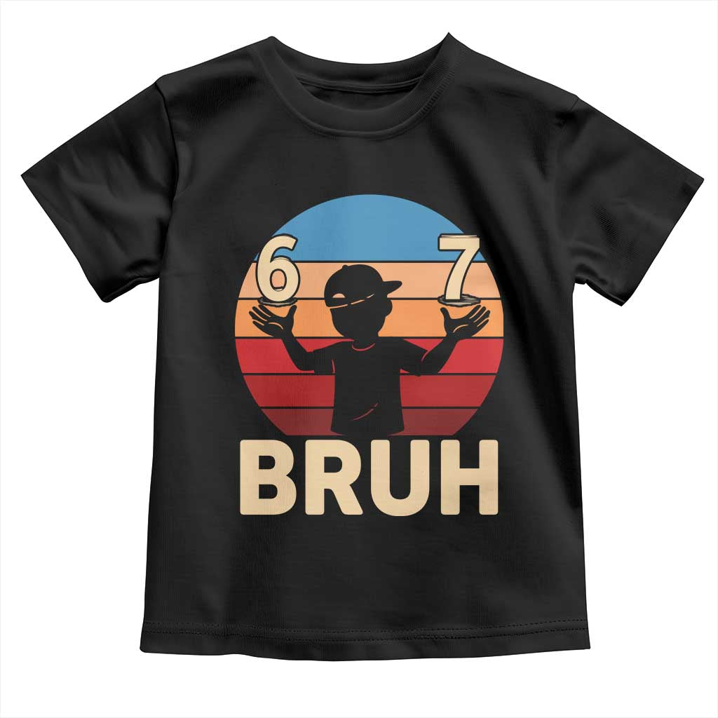 Bruh 67 Meme Toddler T Shirt Funny Six Seven Meme 6 7 Numbers Kid Gen Alpha - Wonder Print Shop