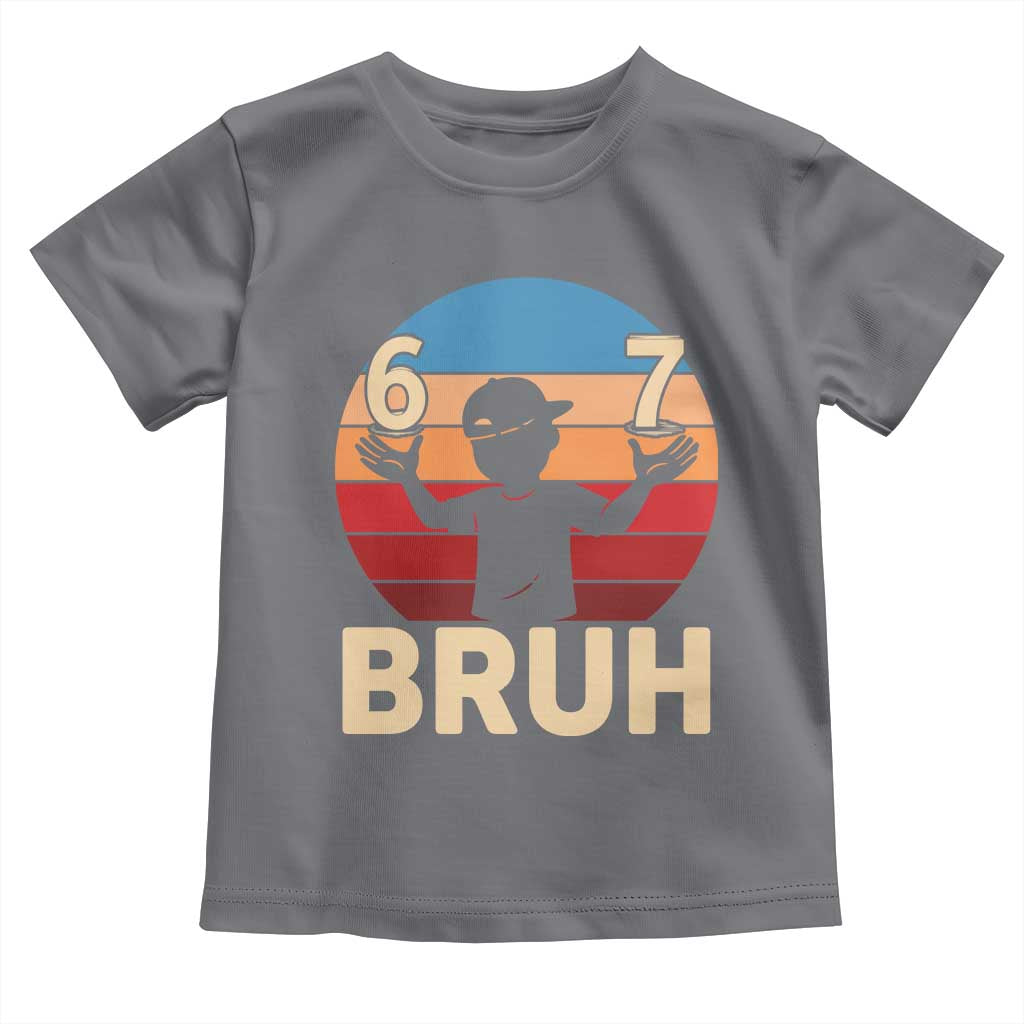 Bruh 67 Meme Toddler T Shirt Funny Six Seven Meme 6 7 Numbers Kid Gen Alpha - Wonder Print Shop