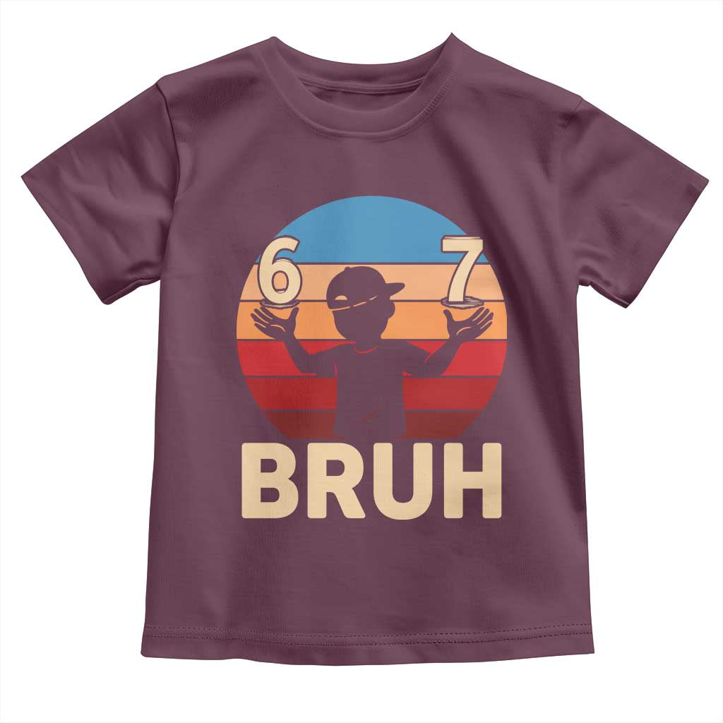 Bruh 67 Meme Toddler T Shirt Funny Six Seven Meme 6 7 Numbers Kid Gen Alpha - Wonder Print Shop