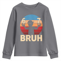 Bruh 67 Meme Youth Sweatshirt Funny Six Seven Meme 6 7 Numbers Kid Gen Alpha - Wonder Print Shop
