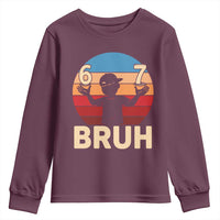 Bruh 67 Meme Youth Sweatshirt Funny Six Seven Meme 6 7 Numbers Kid Gen Alpha - Wonder Print Shop