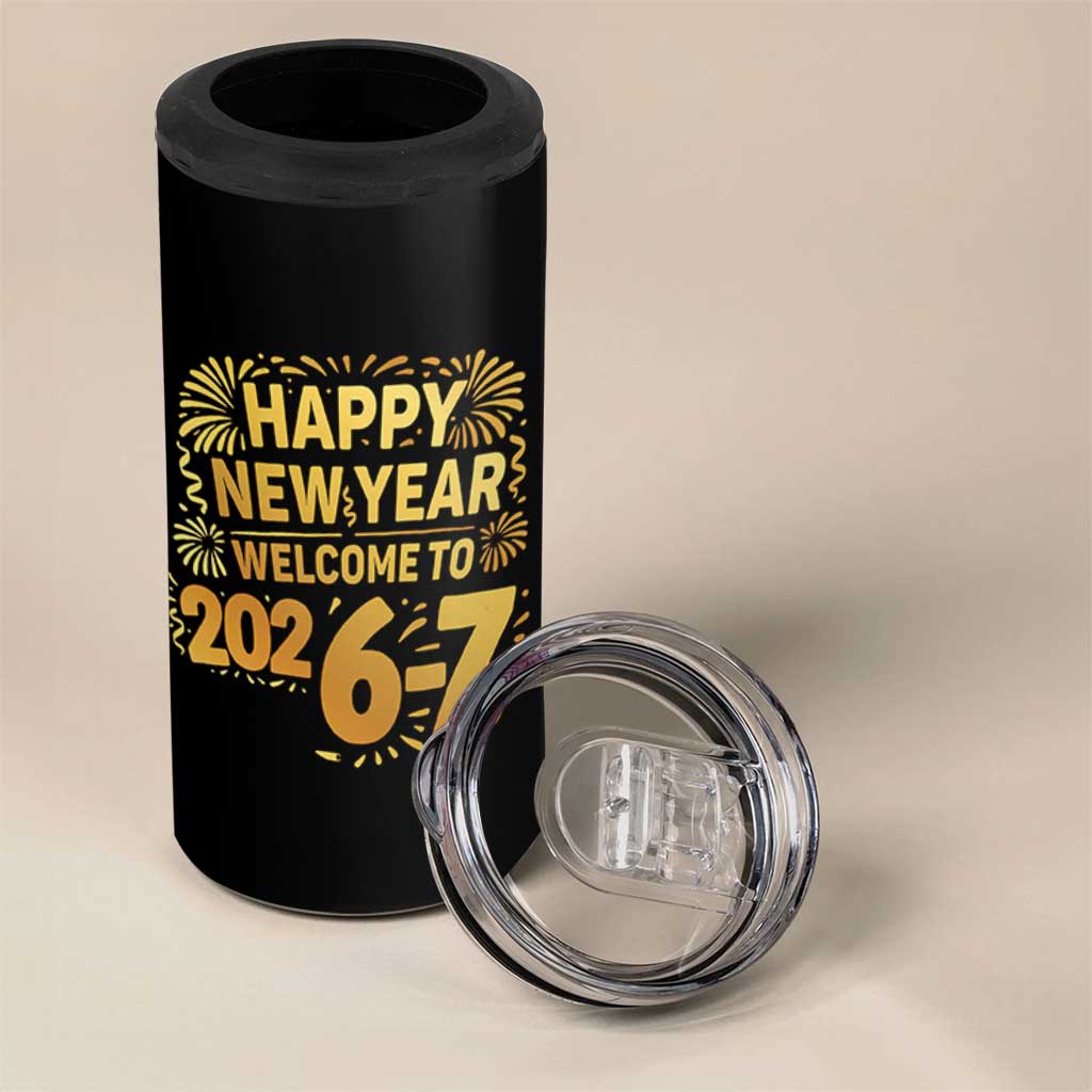 67 New Years Eve 4 in 1 Can Cooler Tumbler Funny Six Seven 2026 Meme 6 7 Numbers Kid Gen Alpha - Wonder Print Shop