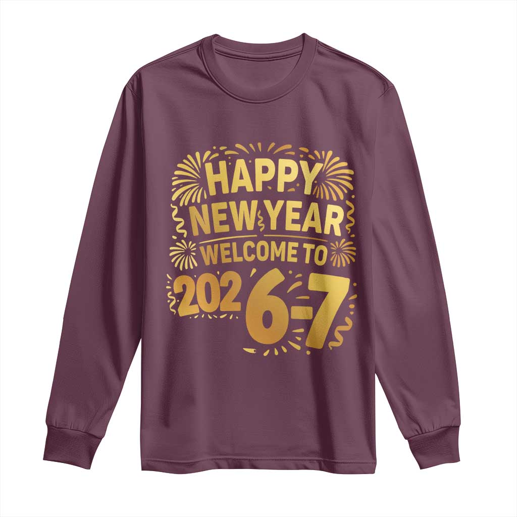 67 New Years Eve Long Sleeve Shirt Funny Six Seven 2026 Meme 6 7 Numbers Kid Gen Alpha - Wonder Print Shop