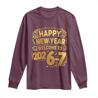 67 New Years Eve Long Sleeve Shirt Funny Six Seven 2026 Meme 6 7 Numbers Kid Gen Alpha - Wonder Print Shop