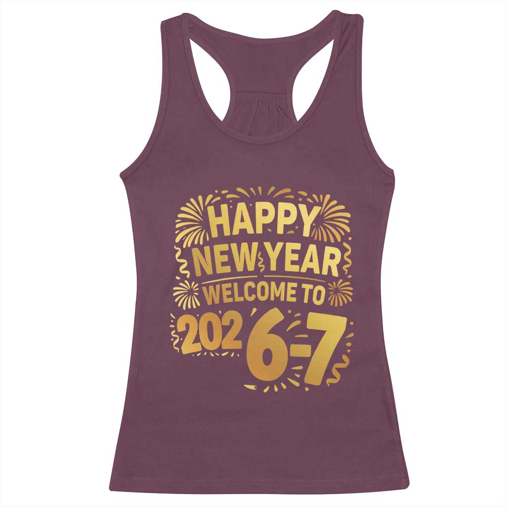 67 New Years Eve Racerback Tank Top Funny Six Seven 2026 Meme 6 7 Numbers Kid Gen Alpha - Wonder Print Shop