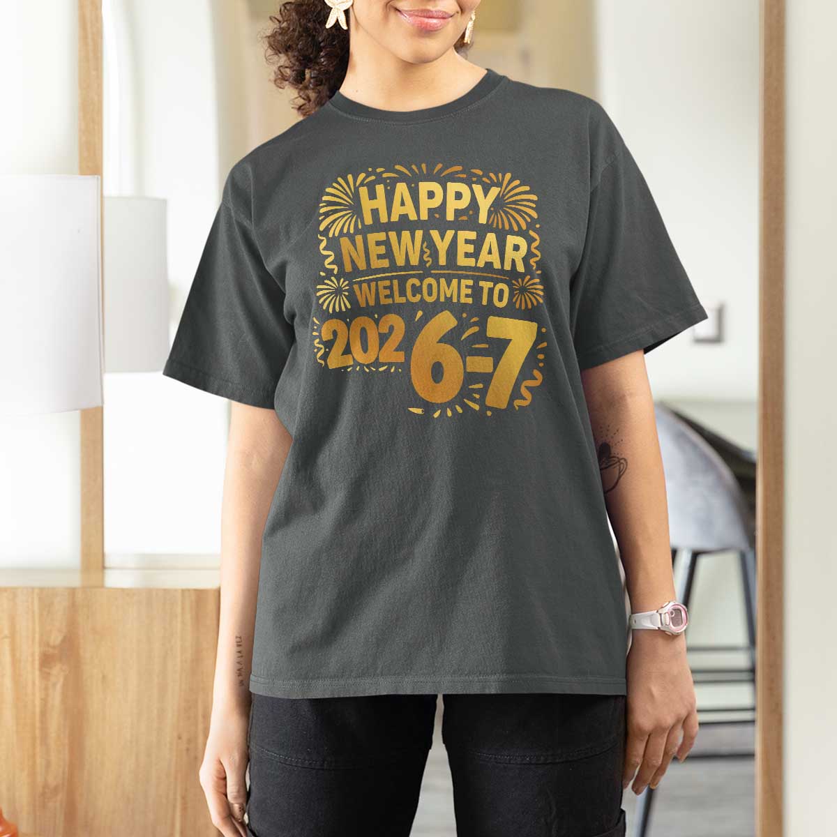 67 New Years Eve T Shirt For Women Funny Six Seven 2026 Meme 6 7 Numbers Kid Gen Alpha - Wonder Print Shop