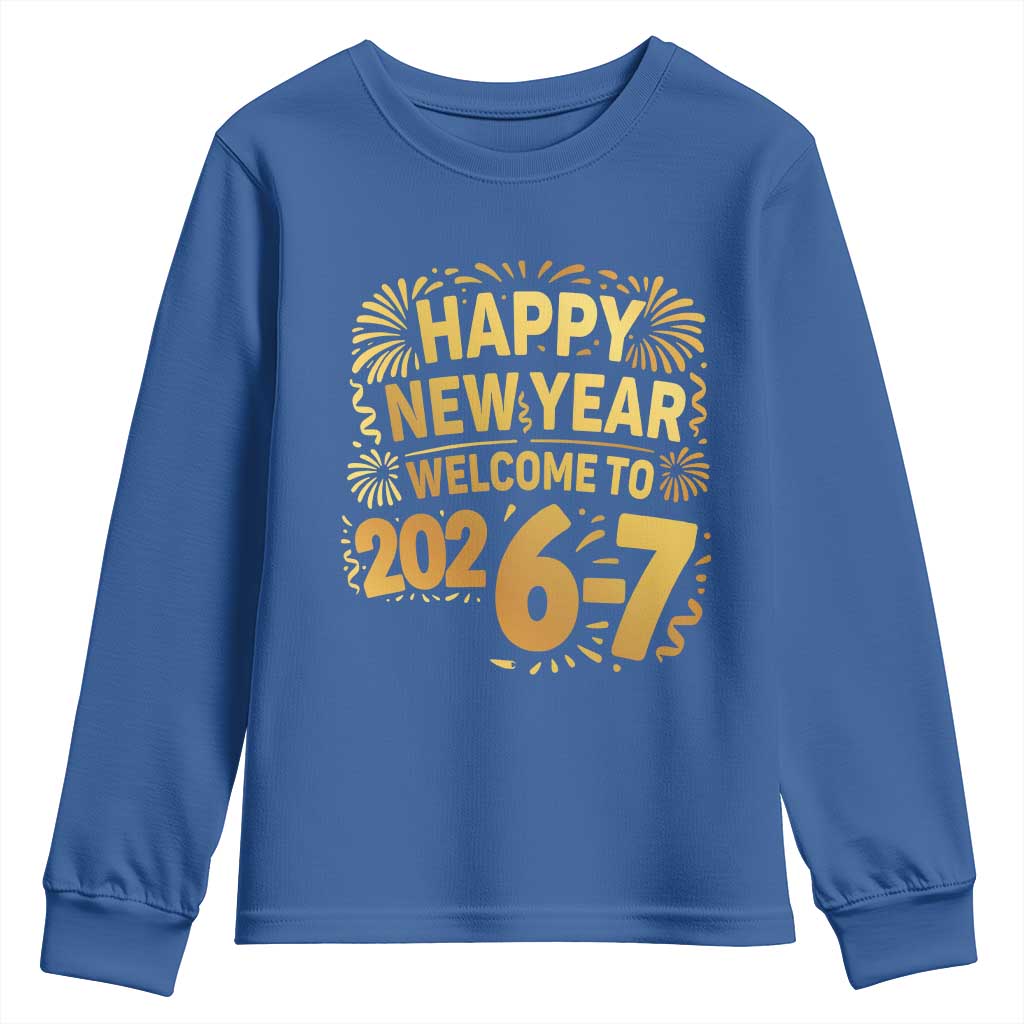 67 New Years Eve Youth Sweatshirt Funny Six Seven 2026 Meme 6 7 Numbers Kid Gen Alpha - Wonder Print Shop